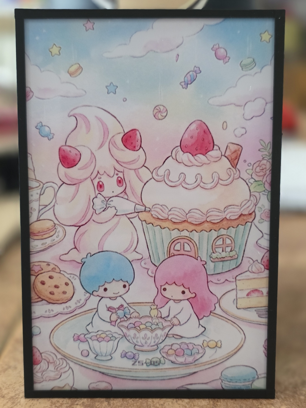 Pokemon (Alcremie) And Sanrio (Kiki & Lala) Collaboration Art Board
